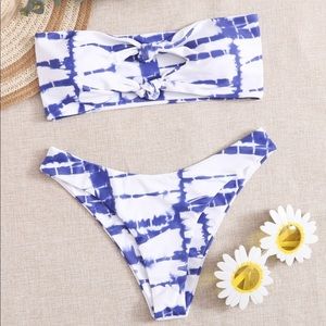 Tie Dye Knot Bandeau Bikini